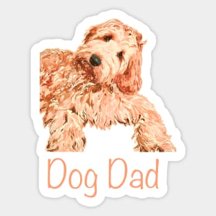 Adorable puppy dog with Dog Dad phrase! Sticker